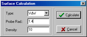 Surface mapping dialog box
