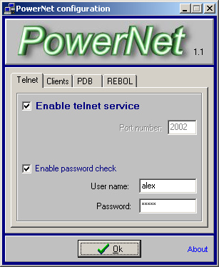 Telnet configuration