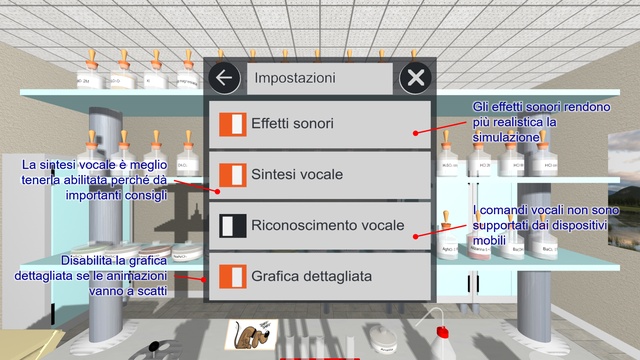 Menu impostazioni