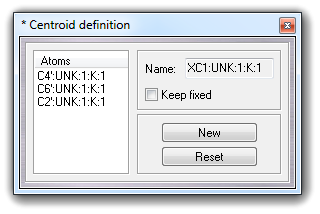 Centroid dialog box