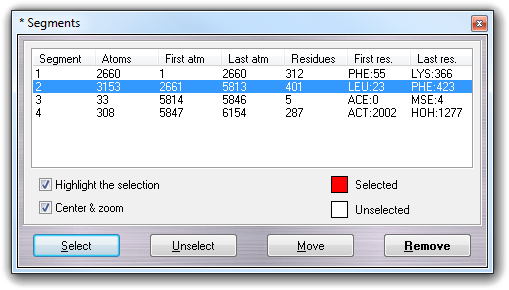 Remove segment(s)