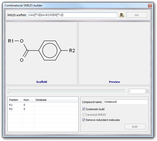 Scaffold with variable parts