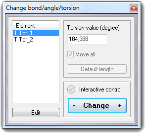 Change angle/torsion