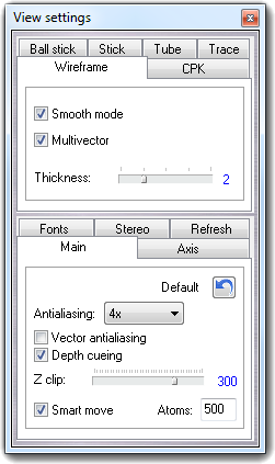 Main settings