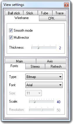 Font settings